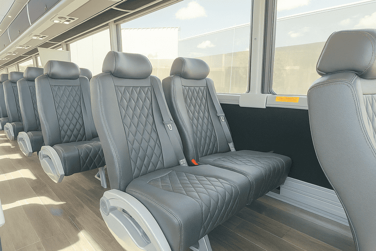 interior of Coach Bus Fremont charter bus